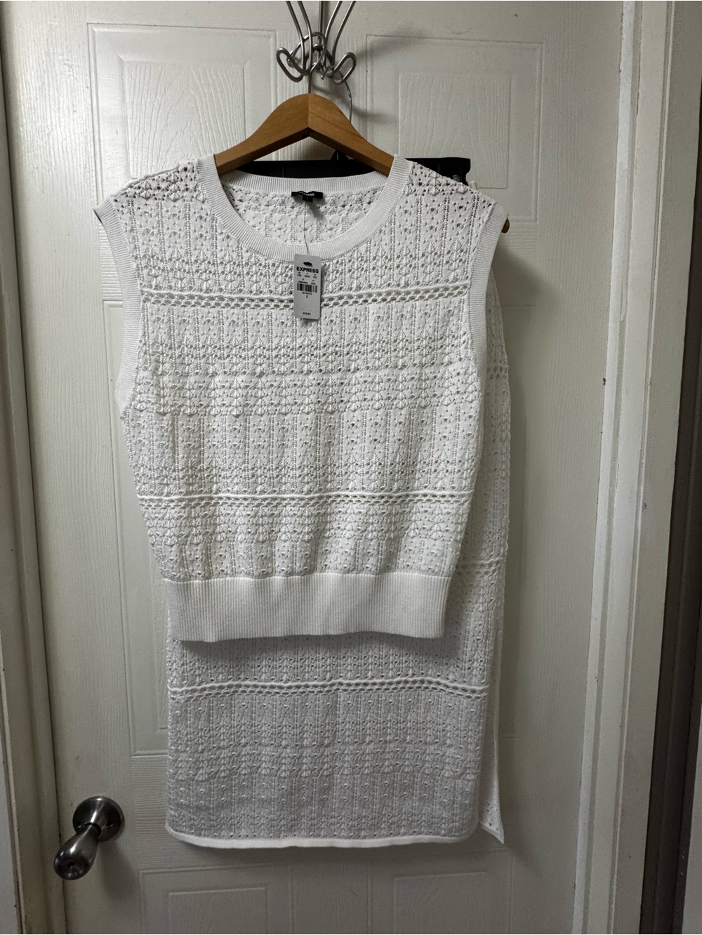 Express White Knit Maxi Skirt